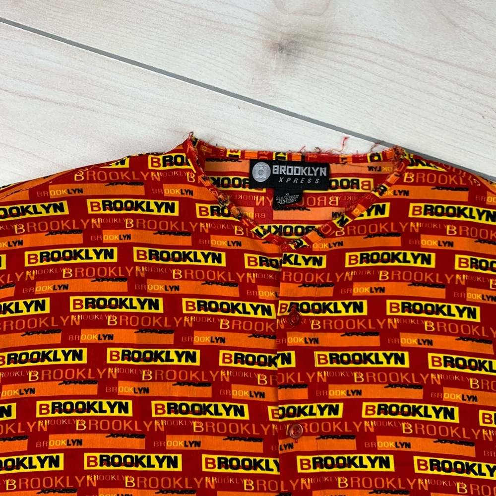 Brooklyn Xpress red and orange Brooklyn button up